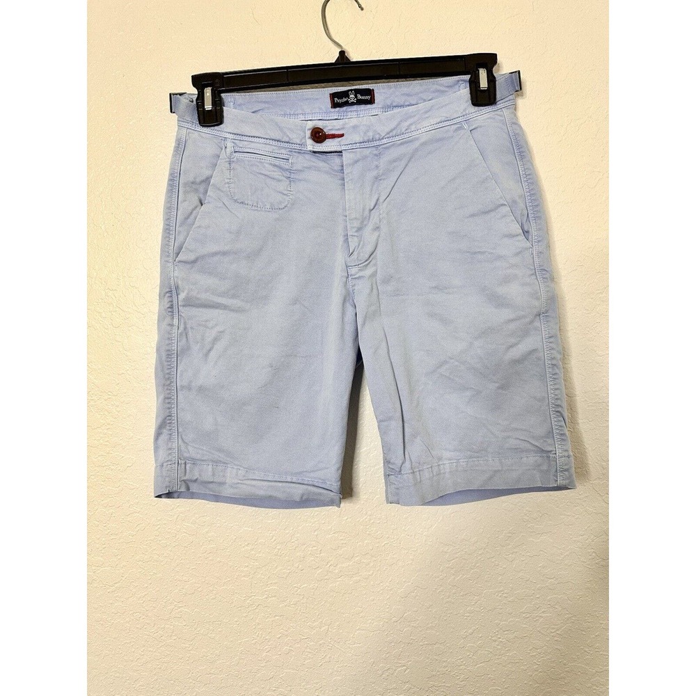Psycho Bunny Light Blue Flat Front Men Shorts